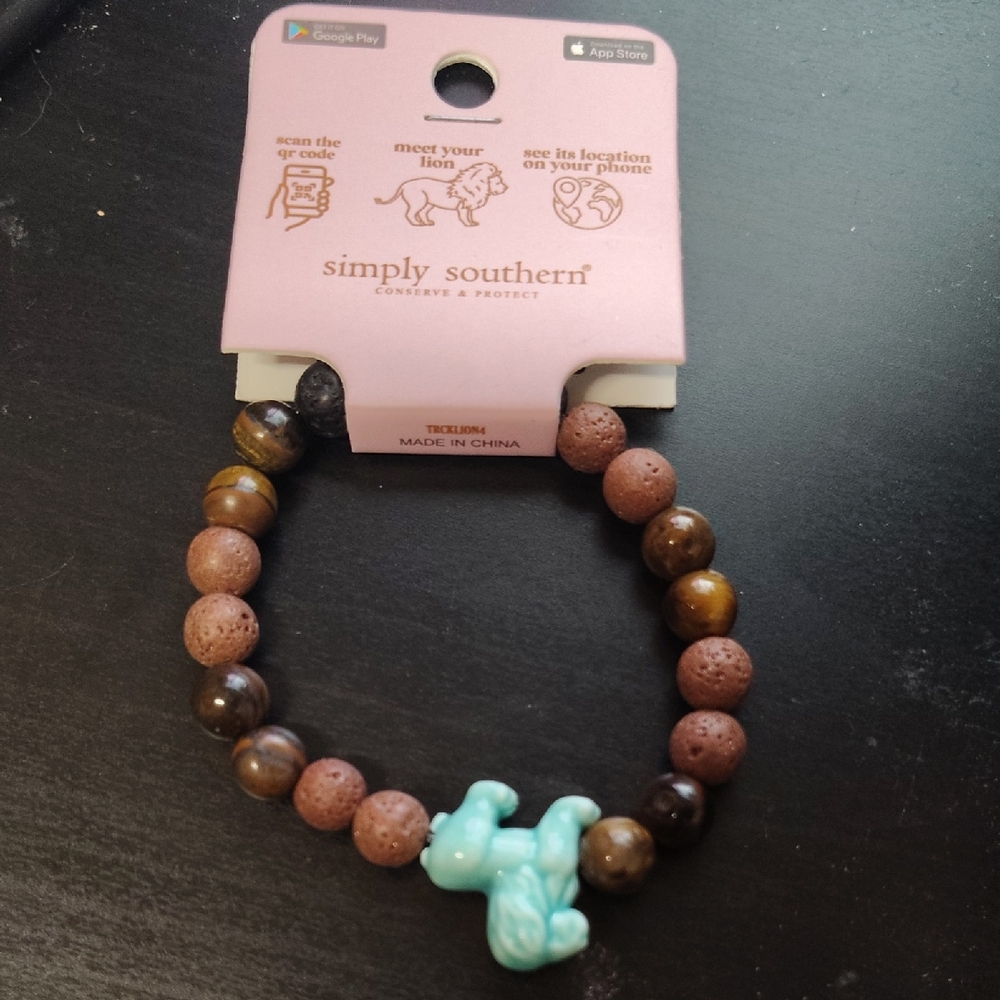 Simply Southern Kids Bracelet with Brown and Blue Beads